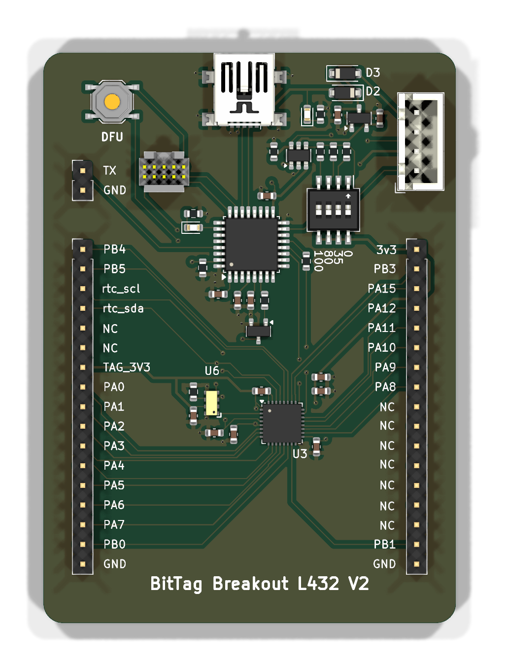 tag-breakout-l432v2, top side