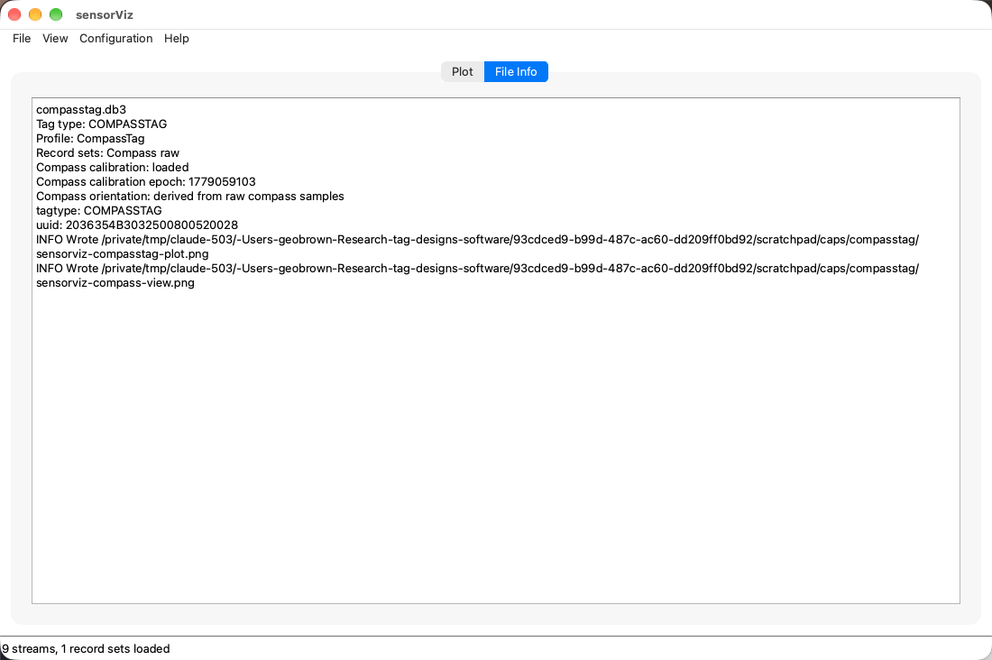 SensorViz CompassTag file information