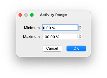SensorViz stream range dialog