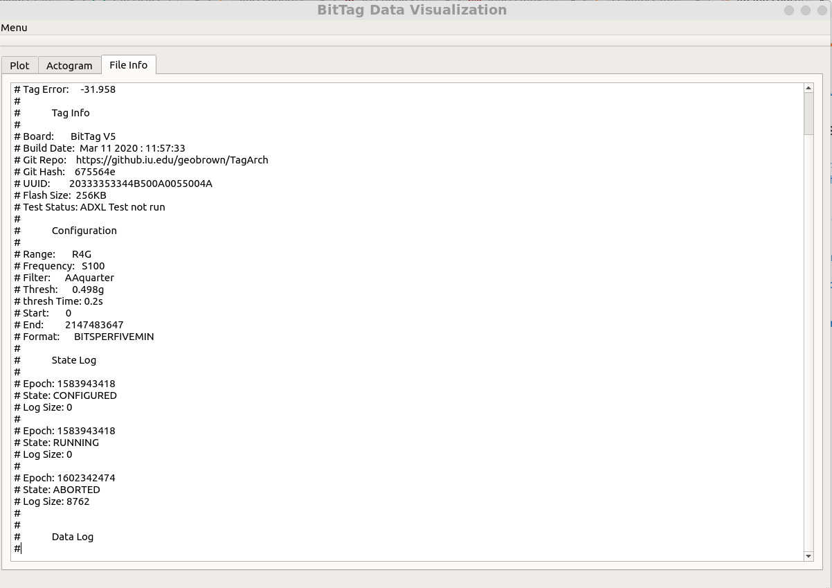 Tag metadata shown in Bit Tag Visualizer