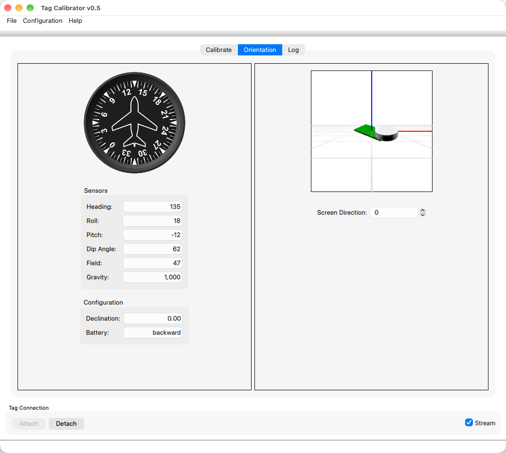 Qt Calibrate orientation view with battery backward