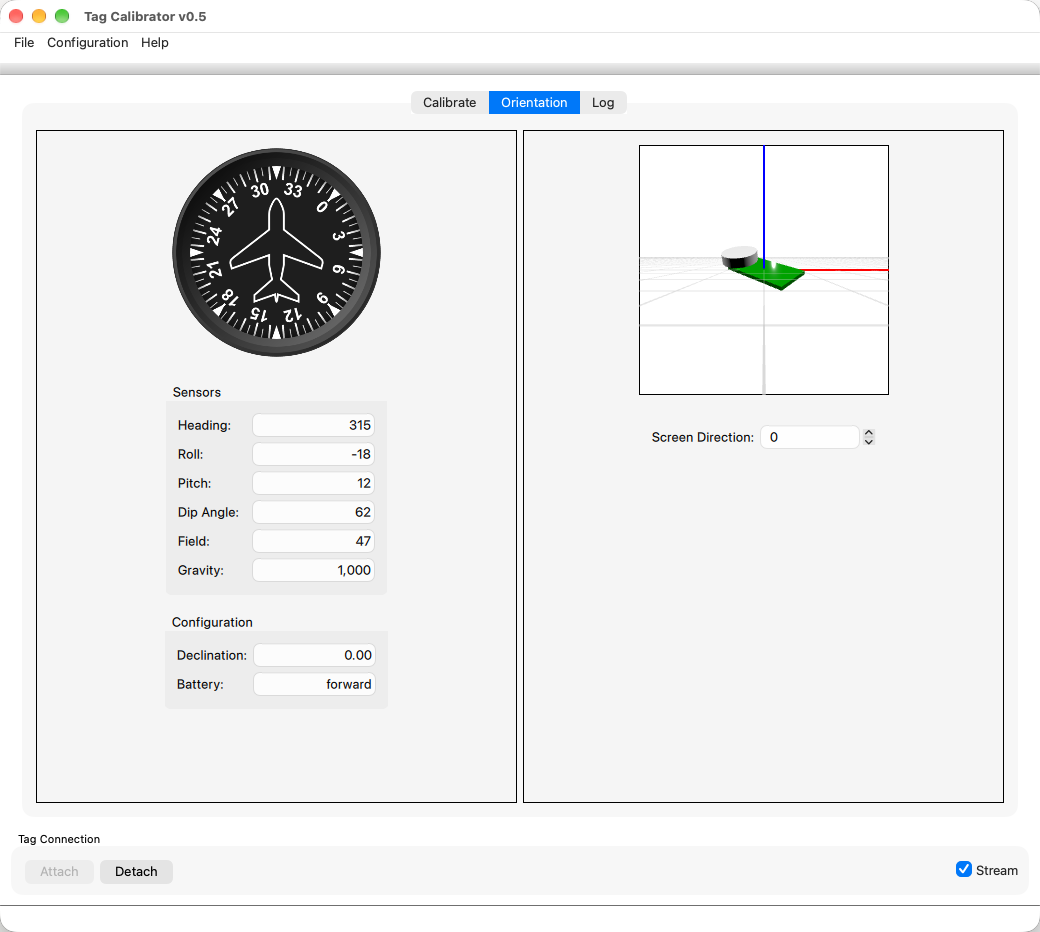 Qt Calibrate orientation view with battery forward