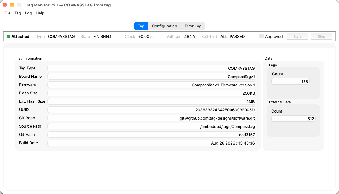 Tag Monitor with a finished CompassTag