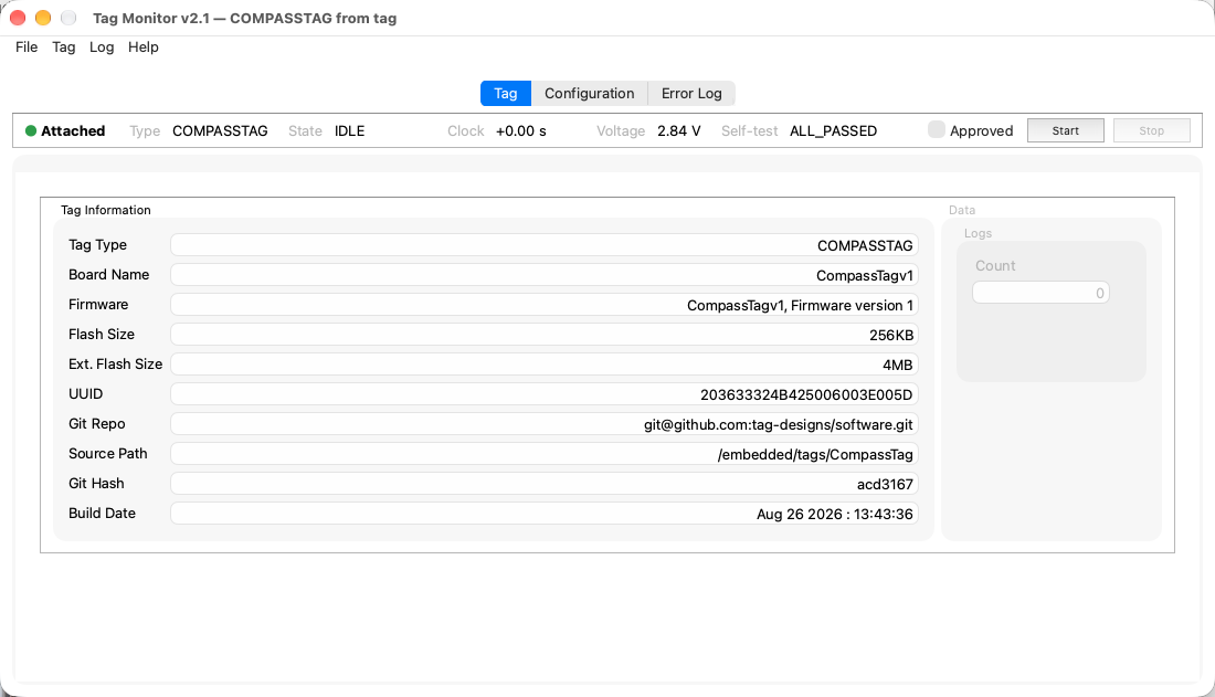 Tag Monitor with an idle CompassTag